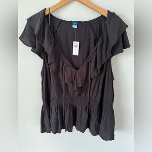 Old Navy 2X black cotton top